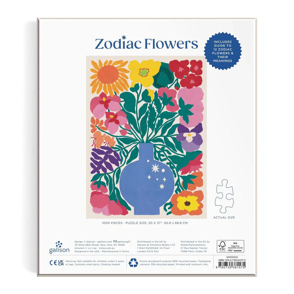 Zodiac Flowers 1000 Piece Jigsaw Puzzle Galison (ONLINE ORDER ONLY)