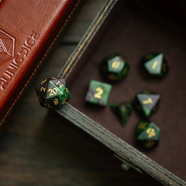 Zoisite Polyhedral Gemstone DND Dice Set (ONLINE ORDER ONLY)