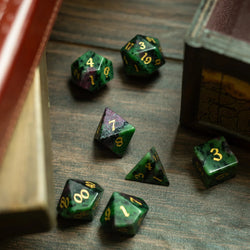 Zoisite Polyhedral Gemstone DND Dice Set (ONLINE ORDER ONLY)