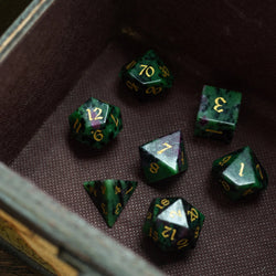 Zoisite Polyhedral Gemstone DND Dice Set (ONLINE ORDER ONLY)