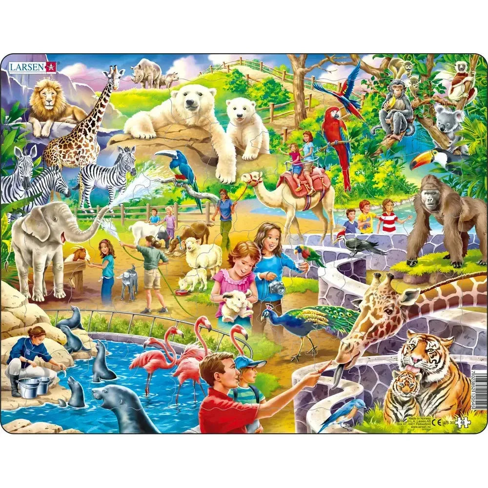 Zoo Animals 48 Piece Tray Jigsaw Puzzle Larsen