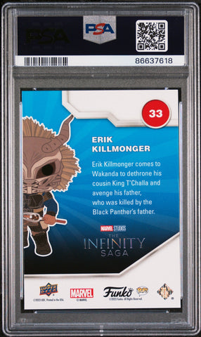 2023 UPPER DECK FUNKO POP MARVEL  ERIK KILLMONGER  #33  PSA 7 (Online Order Only)