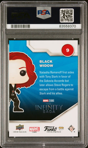 2023 UPPER DECK FUNKO POP MARVEL  BLACK WIDOW FACSIMILE SIGNATURE #9  PSA 9 (Online Order Only)