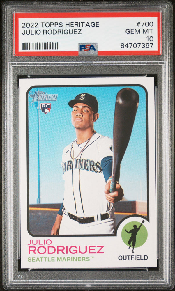 2022 TOPPS HERITAGE JULIO RODRIGUEZ  #700 - PSA 10 ROOKIE CARD (Online Order Only)