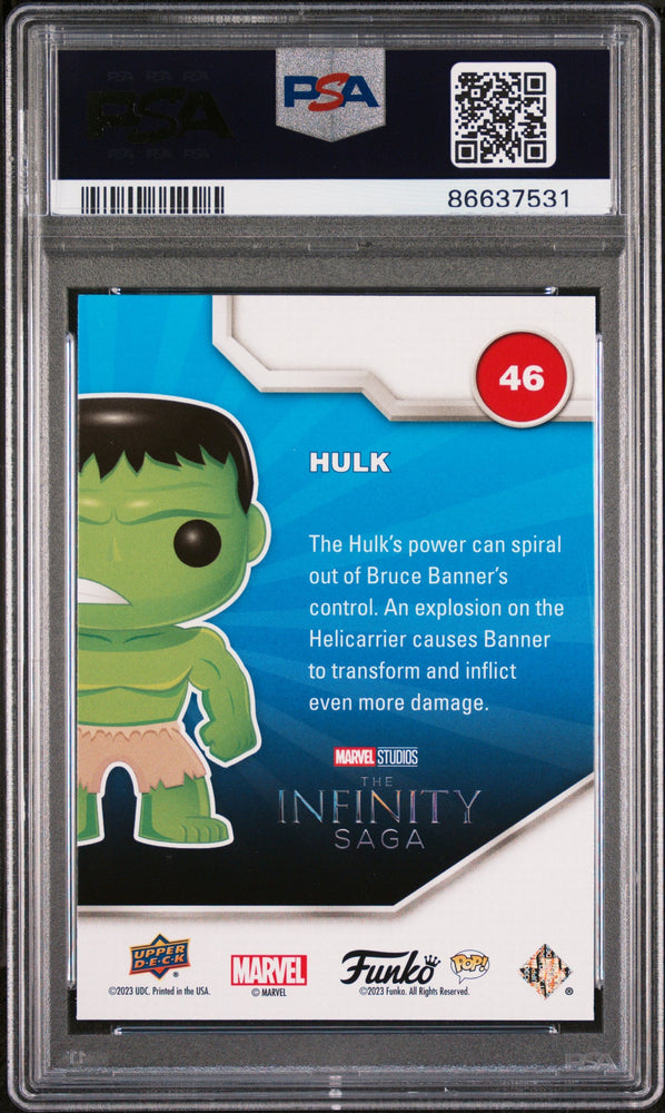 2023 UPPER DECK FUNKO POP MARVEL  HULK PLATINUM #46  PSA 10 (Online Order Only)