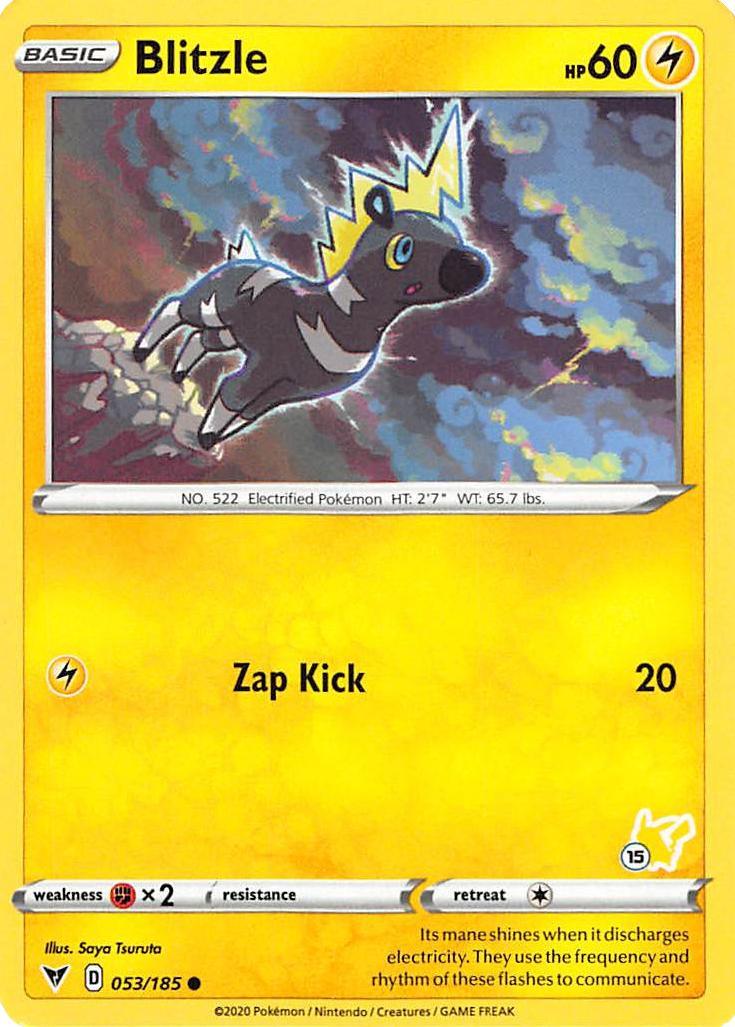 Blitzle (053/185) (Pikachu Stamp #15) [Battle Academy 2022] (Online Only)