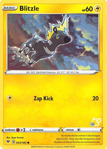 Blitzle (053/185) (Pikachu Stamp #15) [Battle Academy 2022] (Online Only)
