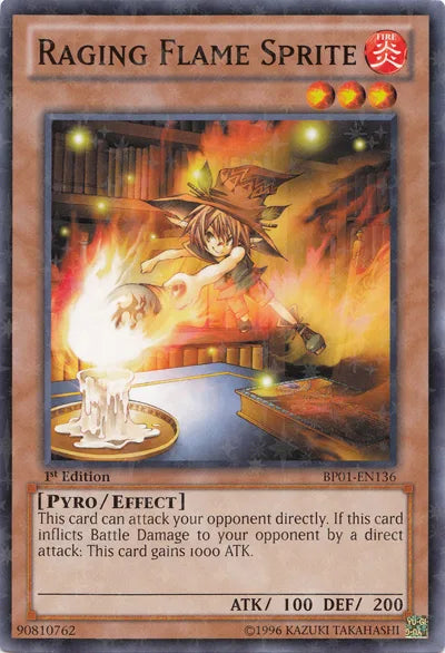 Raging Flame Sprite [BP01-EN136] Starfoil Rare