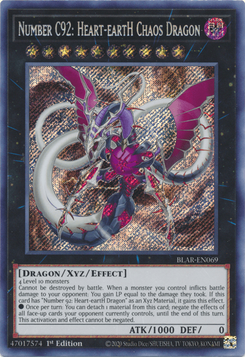 Number C92: Heart-eartH Chaos Dragon [BLAR-EN069] Secret Rare (ONLINE ORDER ONLY)