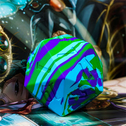 Large Wonderland Blue/Green Silicone d20 Dice 55mm | RPG Dice Novelty Piece (Online Only)