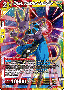 Beerus, Motivated Destruction (BT17-134) [Ultimate Squad] (ONLINE ORDER ONLY)