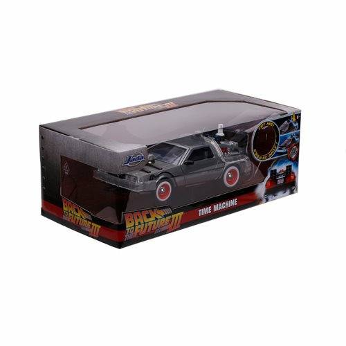 Back to the Future Part III die-cast (white-wall version) 1:24 scale "Hollywood Rides" light-up DeLorean Time Machine (ONLINE ORDER ONLY)