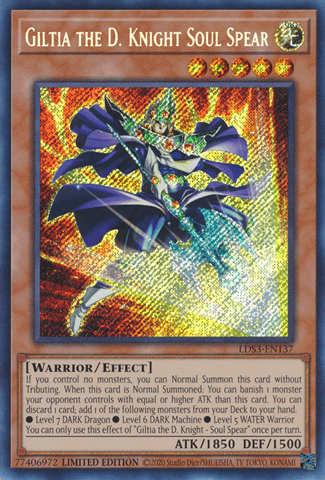 Giltia the D. Knight Soul Spear [LDS3-EN137] Secret Rare (ONLINE ORDER ONLY)