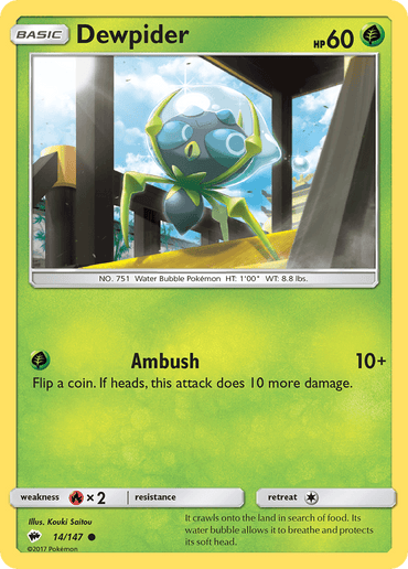 Dewpider (14/147) [Sun & Moon: Burning Shadows] (Online Only)