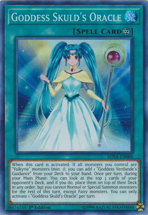 Goddess Skuld's Oracle [SHVA-EN008] Super Rare (ONLINE ORDER ONLY)