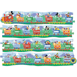 Disney - Mickey ABCs Educational Train 28 Piece Wood Floor Puzzle (ONLINE ORDER ONLY)