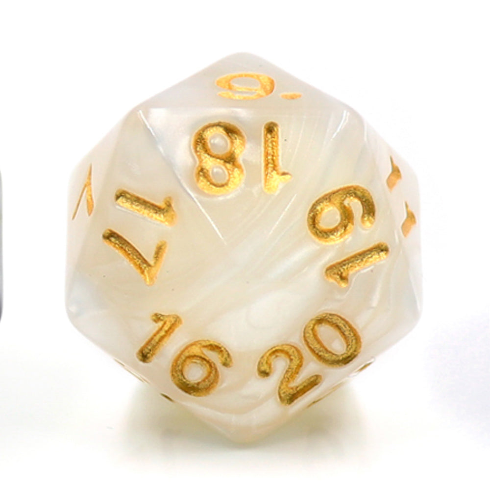 Pearl White Countdown/Spindown d20 22mm (Online Only)
