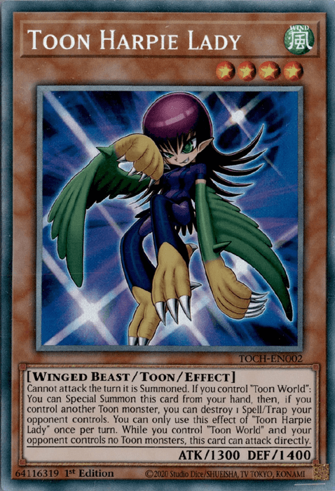 Toon Harpie Lady [TOCH-EN002] Collector's Rare (ONLINE ORDER ONLY)