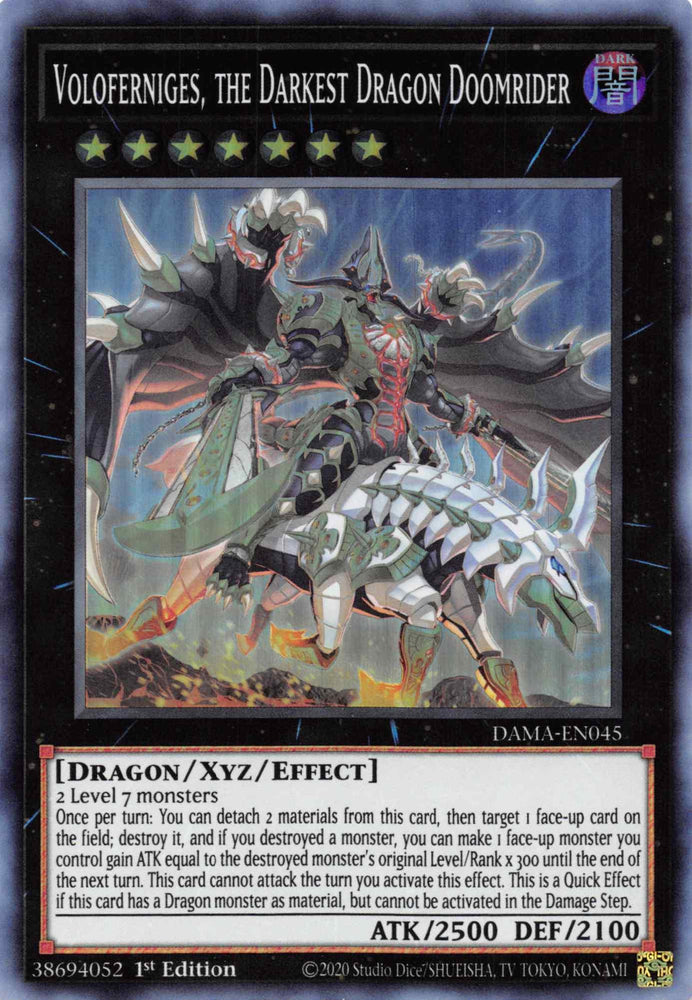 Voloferniges, the Darkest Dragon Doomrider [DAMA-EN045] Super Rare (ONLINE ORDER ONLY)