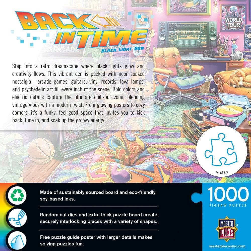 Back in Time - Black Light Den 1000 Piece Jigsaw Puzzle