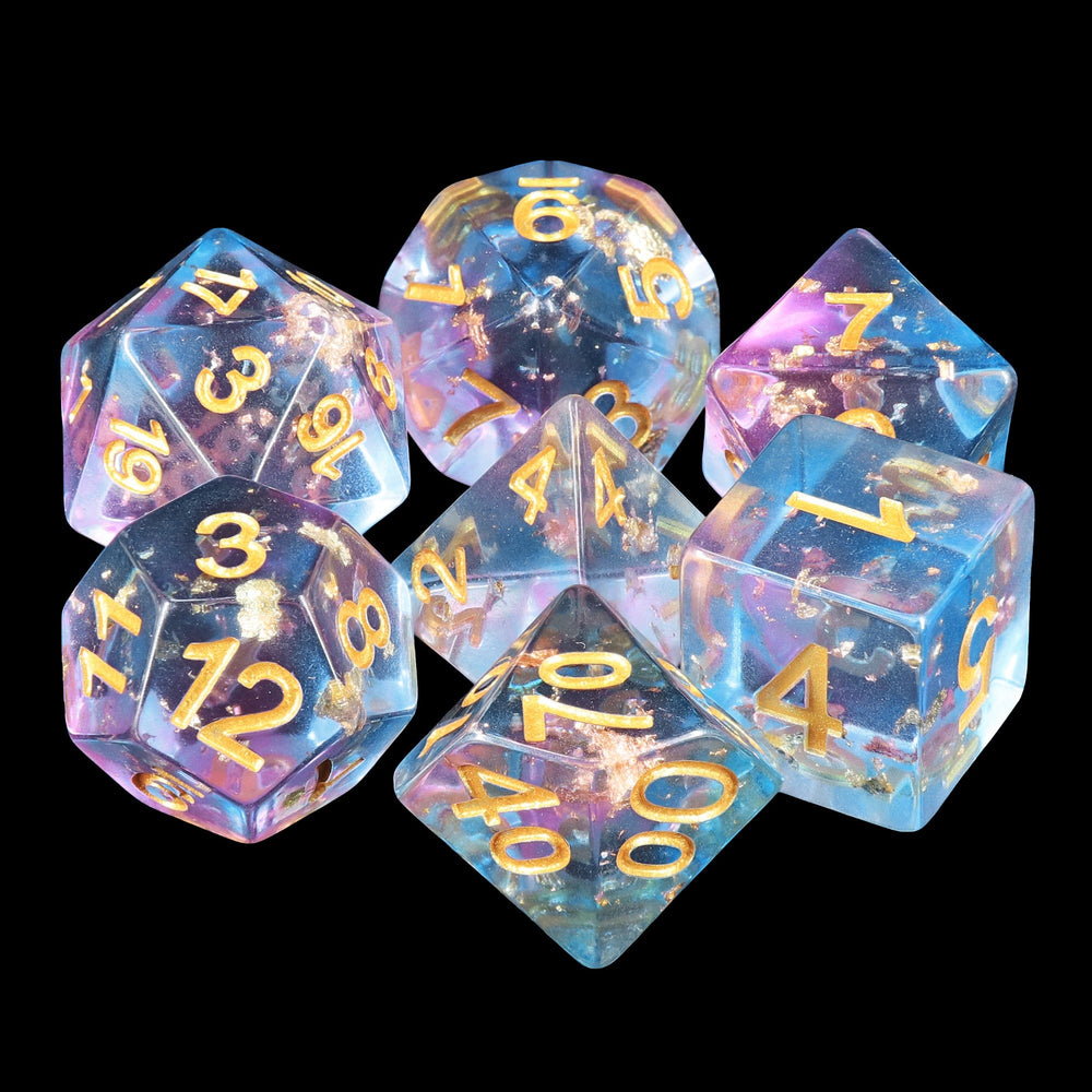 Scattered Stars 7-Dice Set Resin Dungeons and Dragons Dice Sharp Edge (Online Only)
