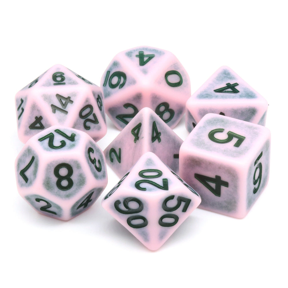 Single Notes Ancient 7-Dice Set Role Playing Dungeons and Dragons Dice (Light Pink/Purple) (Online Only)