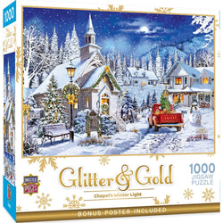 Glitter & Gold - Chapel's Winter Light 1000 Piece Jigsaw Puzzle