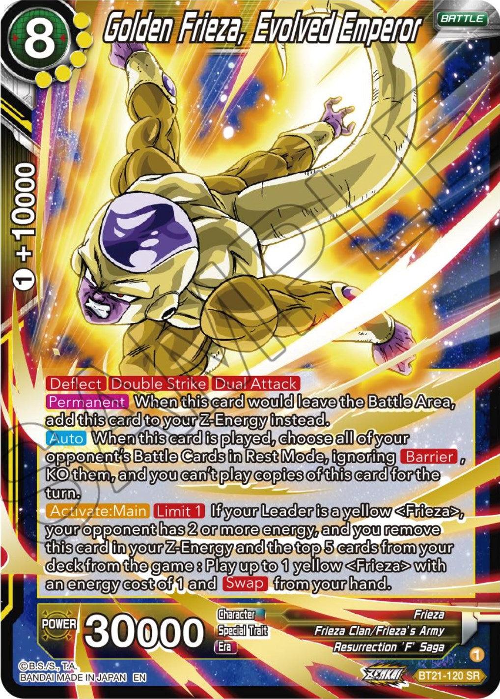 Golden Frieza, Evolved Emperor (BT21-120) [Wild Resurgence] (ONLINE ORDER ONLY)