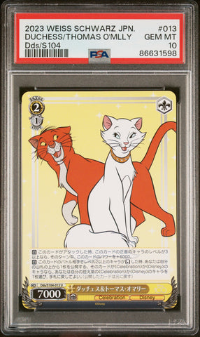 2023 WEISS SCHWARZ JAPANESE DISNEY 100 DUCHESS/THOMAS O'MLLY S104 13 PSA 10 (Online Order Only)