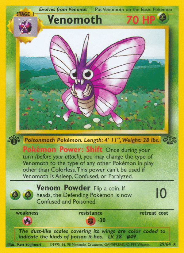 Venomoth (29/64) [Jungle 1st Edition] (Online Only)