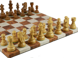 Chess Set - 3" Kikkerwood French Men on Caramel/Cream board (ONLINE ORDER ONLY)