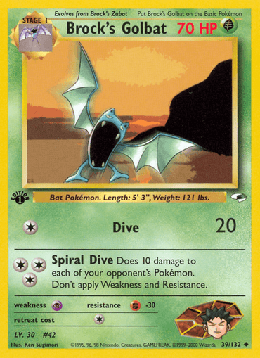 Brock's Golbat (39/132) [Gym Heroes 1st Edition] (Online Only)