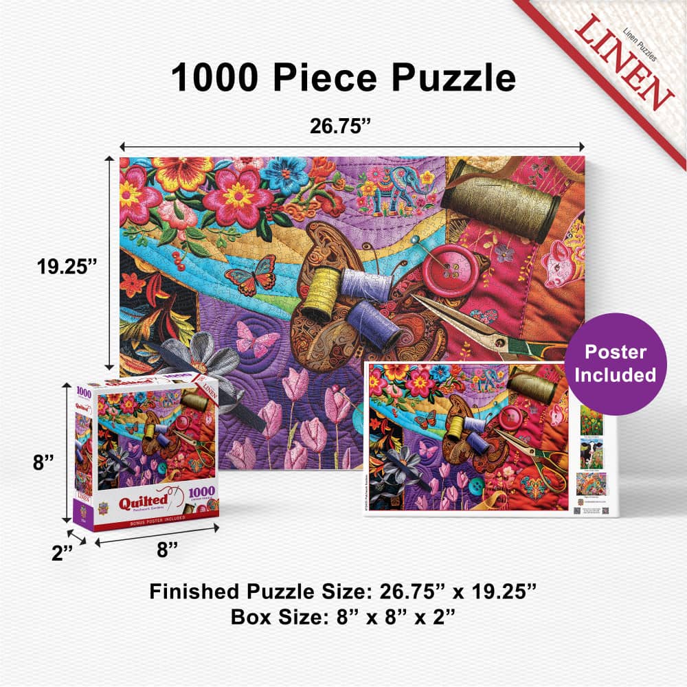 Quilted - Patchwork Gardens 1000 Piece Jigsaw Puzzle