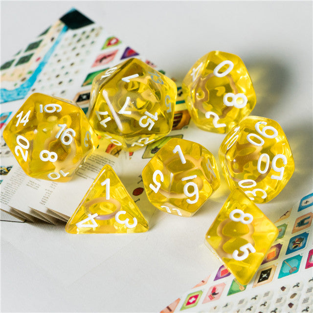 Yellow Circle / Gold Hedgehog Ring Dice 11-Dice Set RPG (Online Only)
