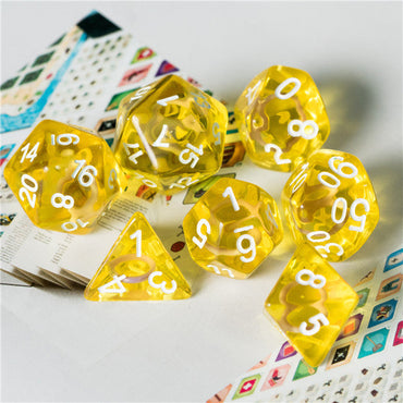 Yellow Circle / Gold Hedgehog Ring Dice 11-Dice Set RPG (Online Only)