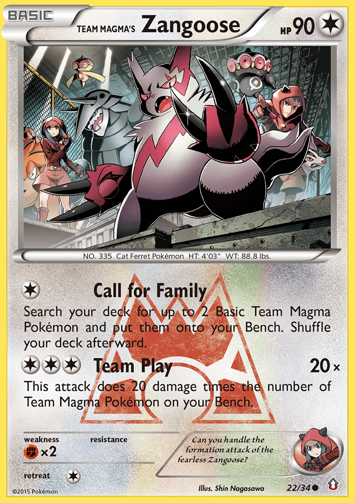 Team Magma's Zangoose (22/34) [XY: Double Crisis] (Online Only)