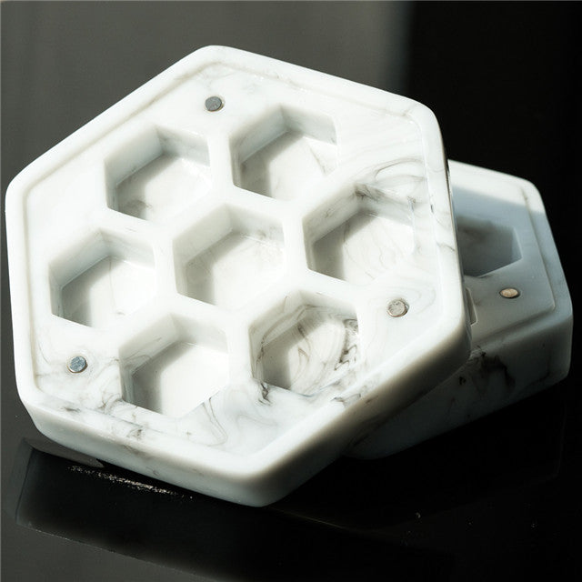 Resin Hexagon Box for Dnd Dice Case (White & Black） (Online Only)
