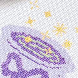 Cotswold Co Designs - Magic Cauldren Halloween Needlepoint Canvas, 18 mesh, 4x4” design, modern trendy needlepoint canvas, bow Halloween needlepoint (ONLINE ORDER ONLY)