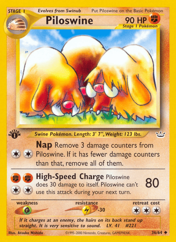 Piloswine (36/64) [Neo Revelation 1st Edition] (Online Only)