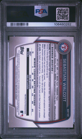 Graded 2023 Topps Bowman Chrome Sebastian Walcott #BCP189 Prospects Rookie RC Baseball Card PSA 10 Gem Mint (ONLINE ORDER ONLY)