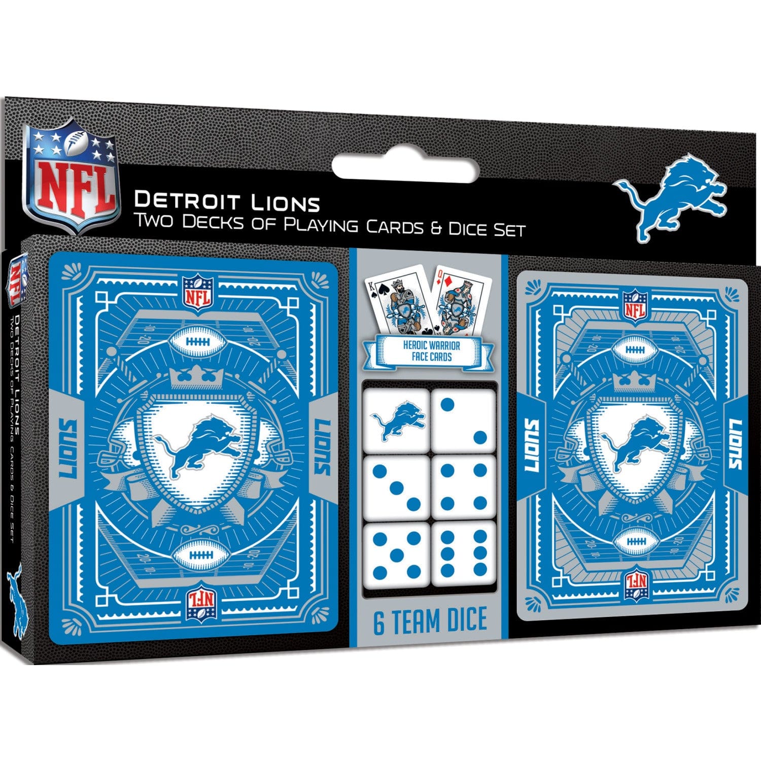 Detroit Lions - 2-Pack Playing Cards & Dice Set (ONLINE ORDER ONLY)