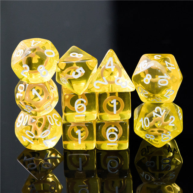 Yellow Circle / Gold Hedgehog Ring Dice 11-Dice Set RPG (Online Only)