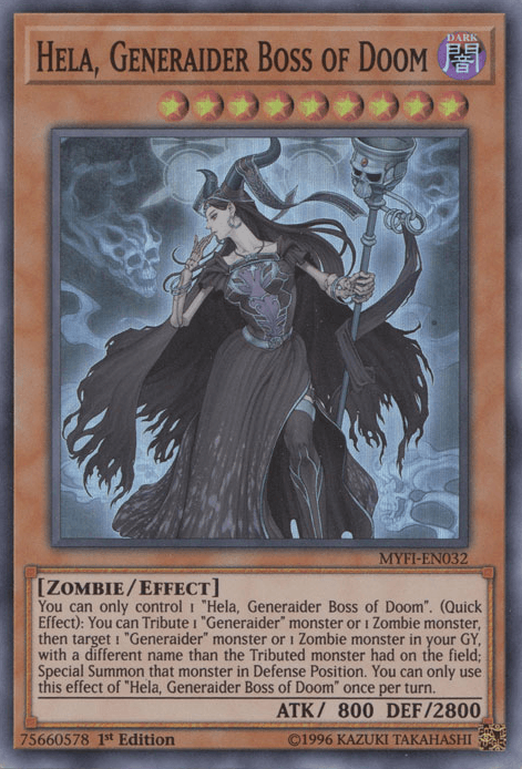 Hela, Generaider Boss of Doom [MYFI-EN032] Super Rare (ONLINE ORDER ONLY)