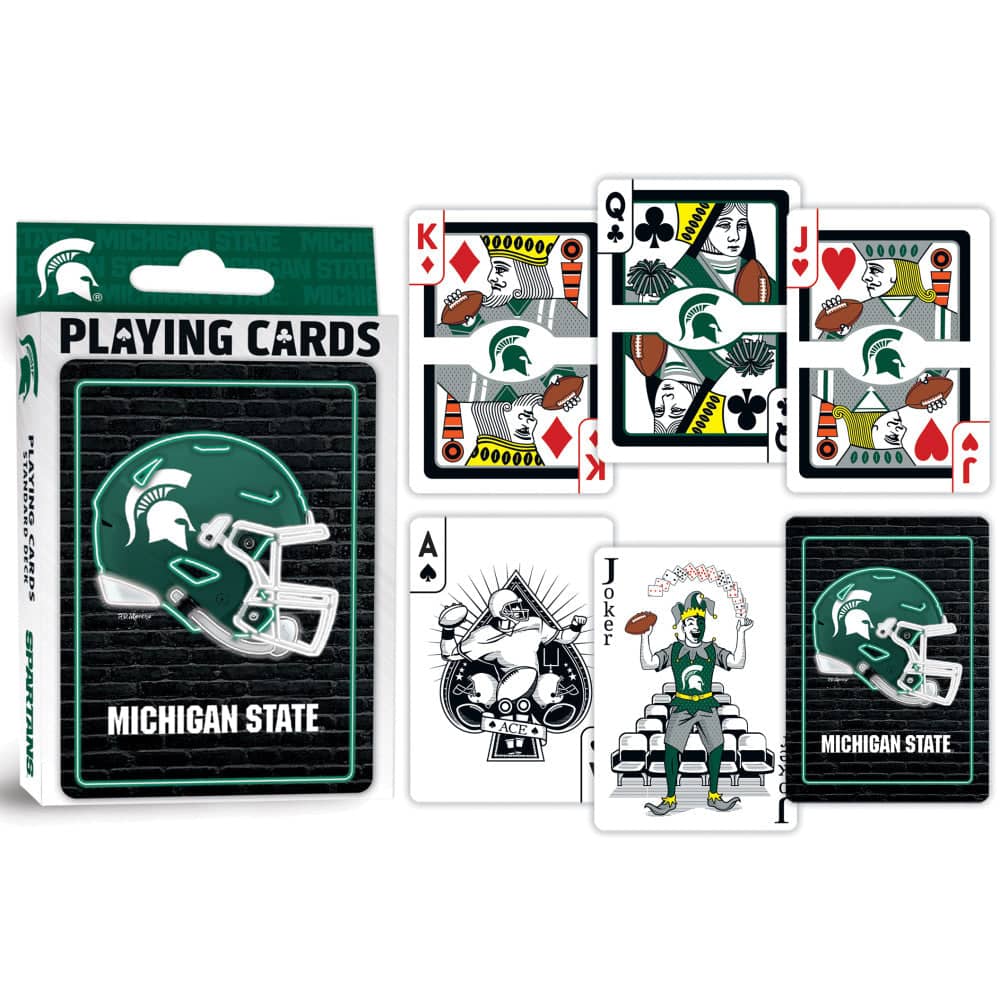 Michigan State Spartans Neon-Styled Playing Cards - 54 Card Deck (ONLINE ORDER ONLY)