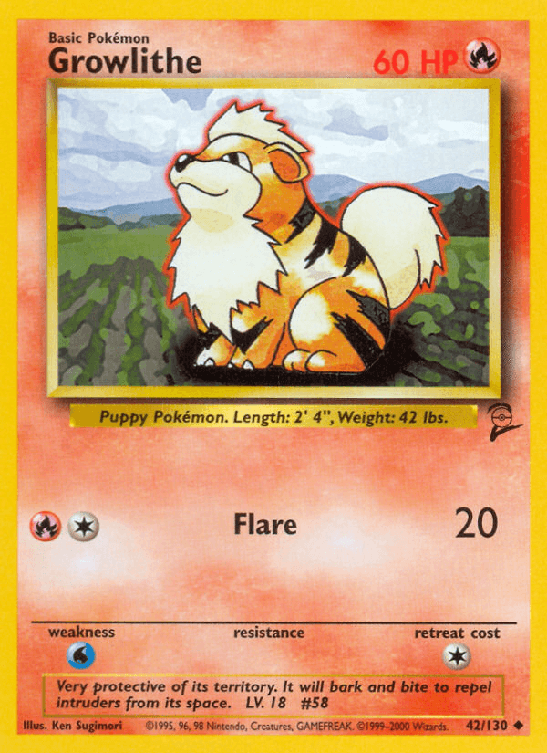 Growlithe (42/130) [Base Set 2] (Online Only)