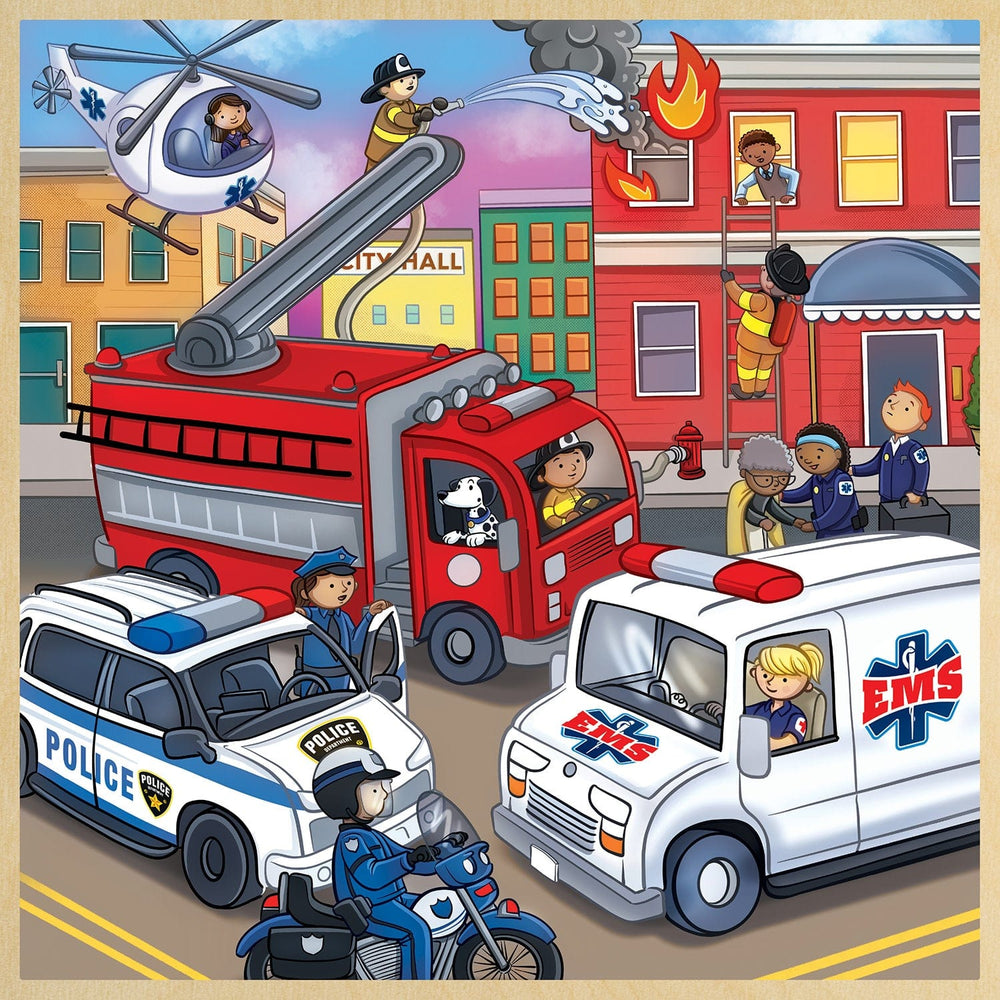 Wood Fun Facts - Emergency Vehicles 48 Piece Wood Jigsaw Puzzle (ONLINE ORDER ONLY)