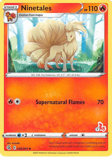 Ninetales (30/264) (Cinderace Stamp #7) [Battle Academy 2022] (Online Only)