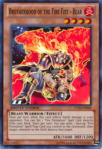 Brotherhood of the Fire Fist - Bear [CT10-EN008] Super Rare (ONLINE ORDER ONLY)