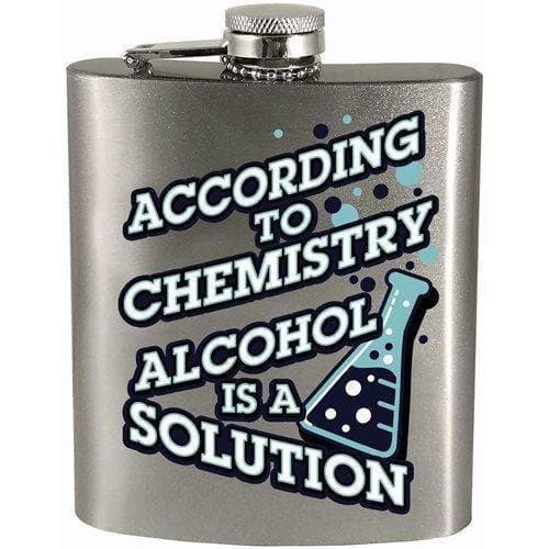 According To Chemistry Alcohol is a Solution 7oz. Hip Flask (Online Order Only)