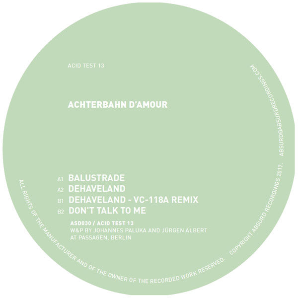 ACHTERBAHN D'AMOUR - Acid Test 13 [Vinyl]